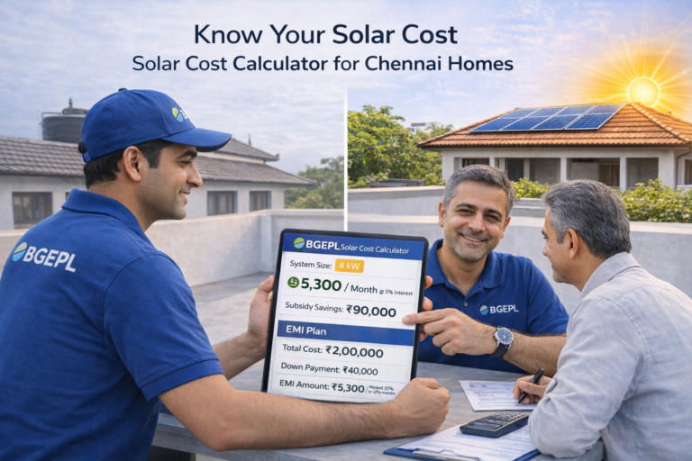 Solar Cost Calculator for Chennai Homes – Know Your Exact Price, EMI & Subsidy (2026)