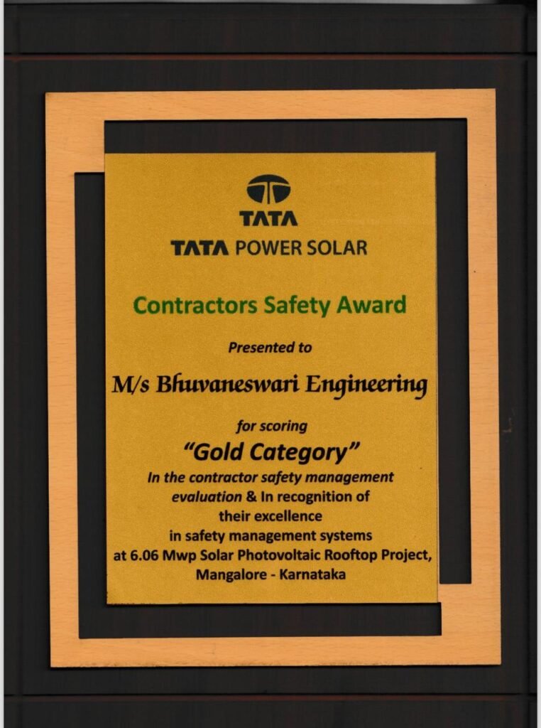 BGEPL - Trusted Home Solar Panel Installation in Chennai 39 Bhuvaneswari Engineering Contractors Safety Award